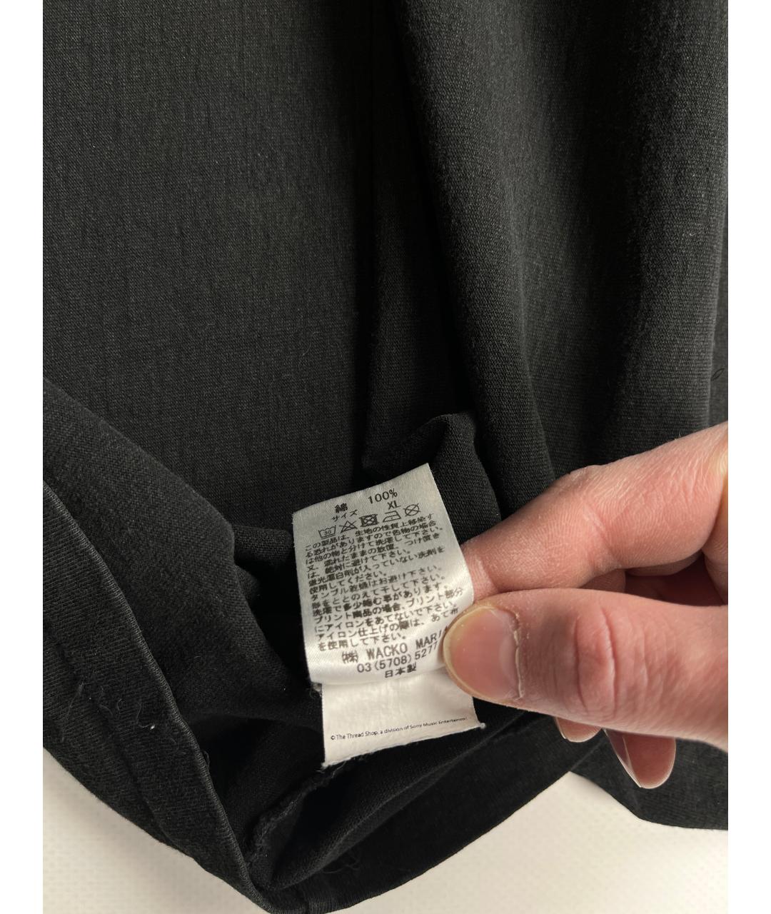 WACKO MARIA Черная хлопковая футболка, фото 6