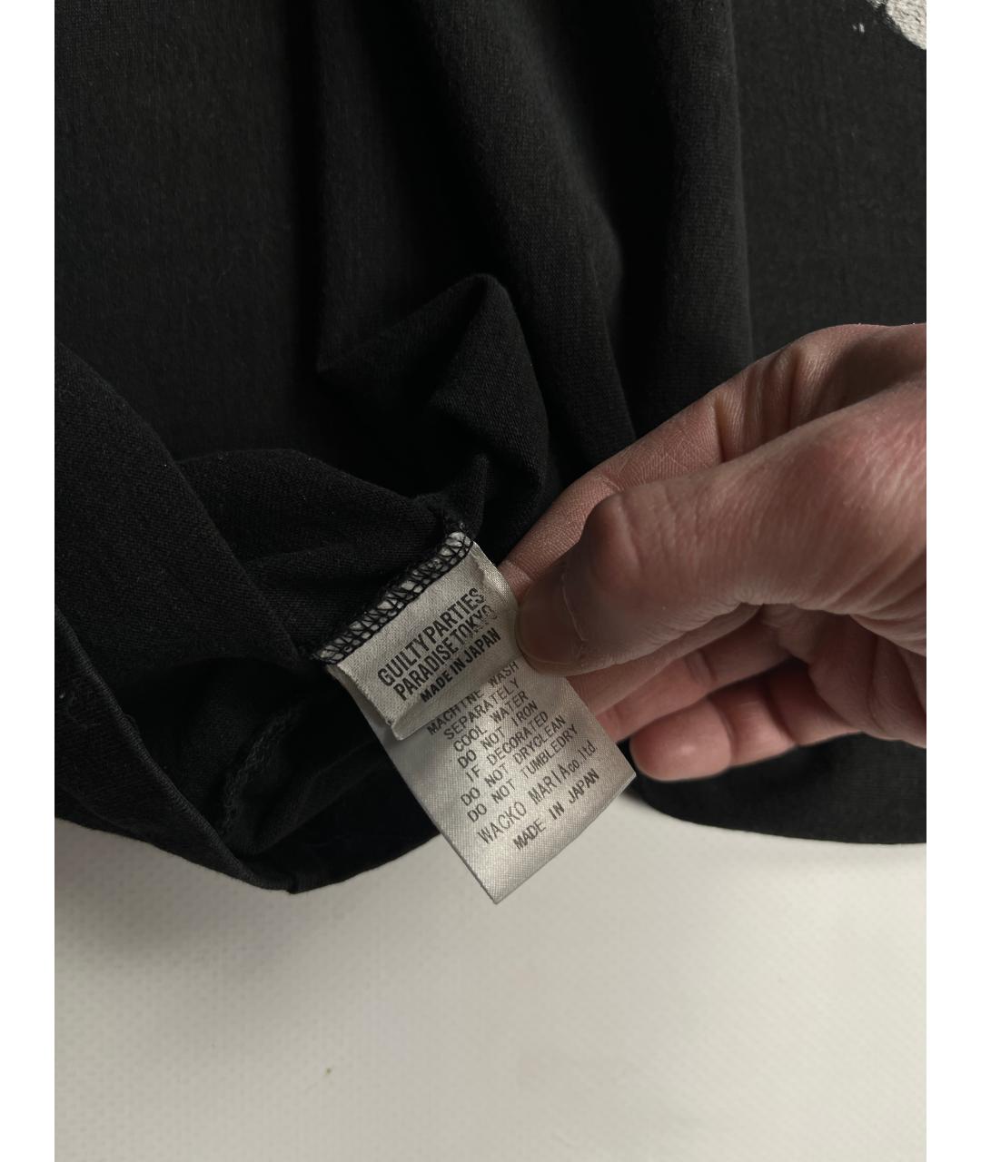 WACKO MARIA Черная хлопковая футболка, фото 5