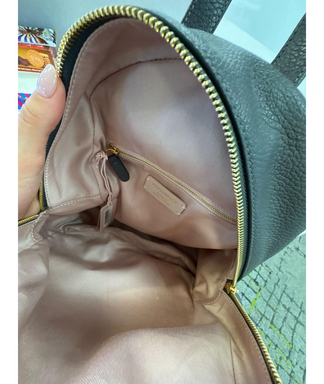 COCCINELLE Серый кожаный рюкзак, фото 4