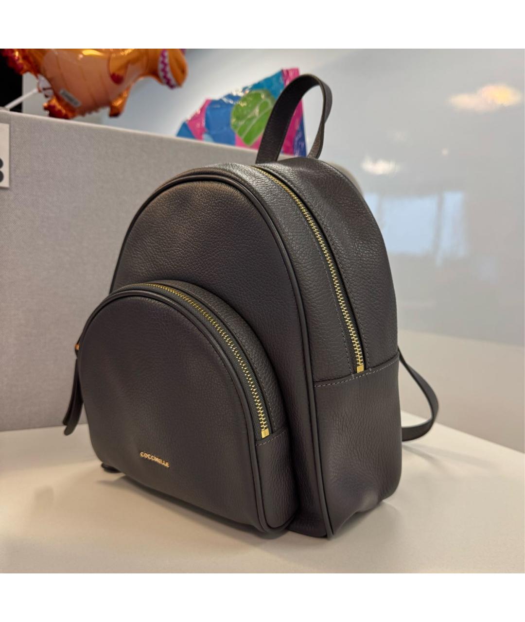 COCCINELLE Серый кожаный рюкзак, фото 2
