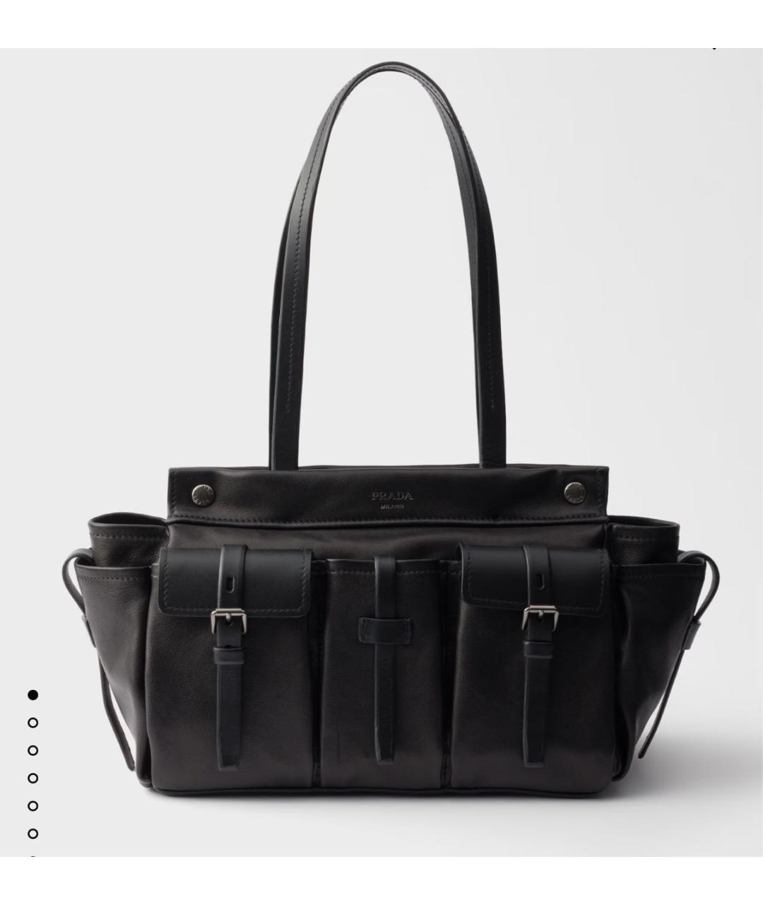 PRADA Черная сумка тоут из лакированной кожи, фото 5