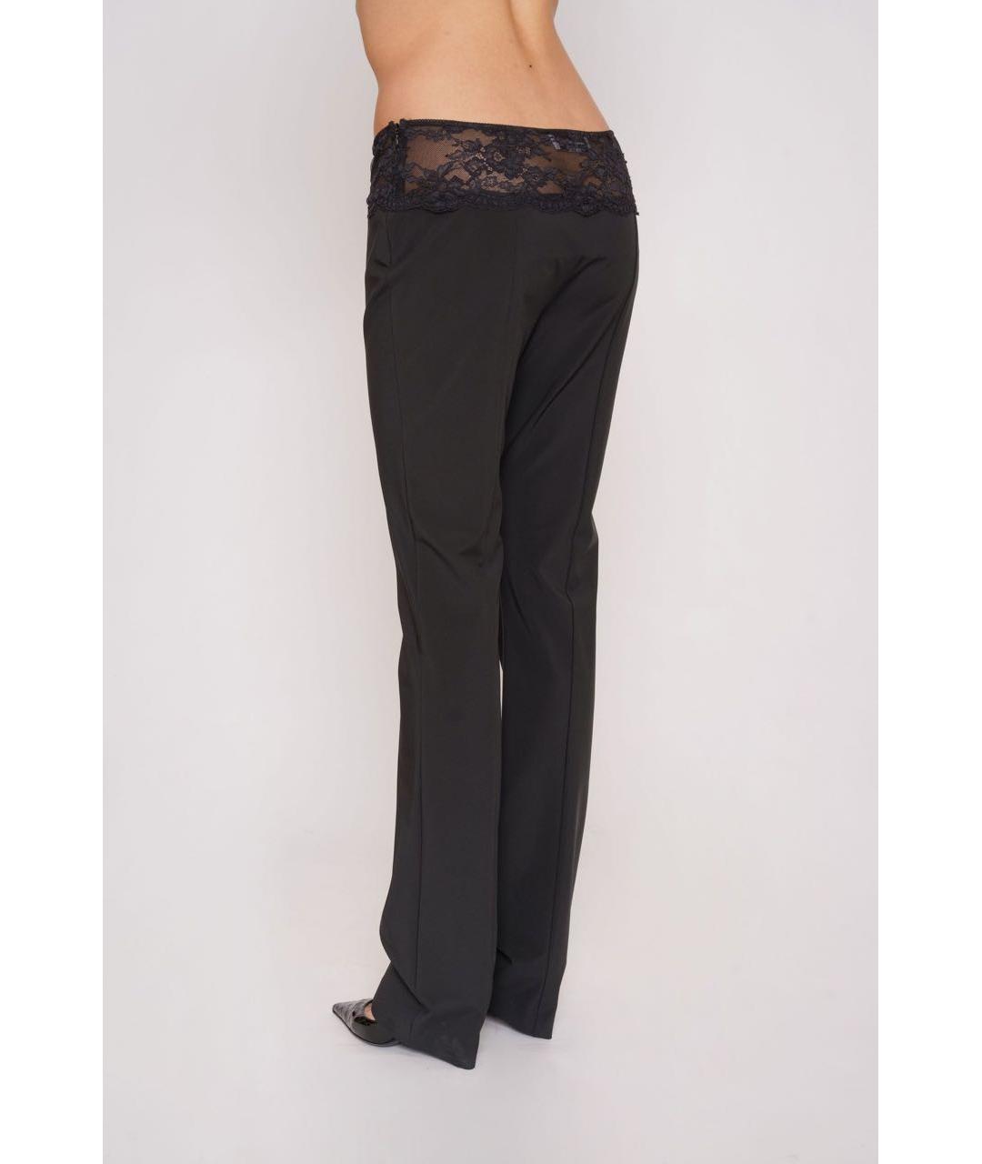 BLUMARINE Черные хлопковые прямые брюки, фото 4