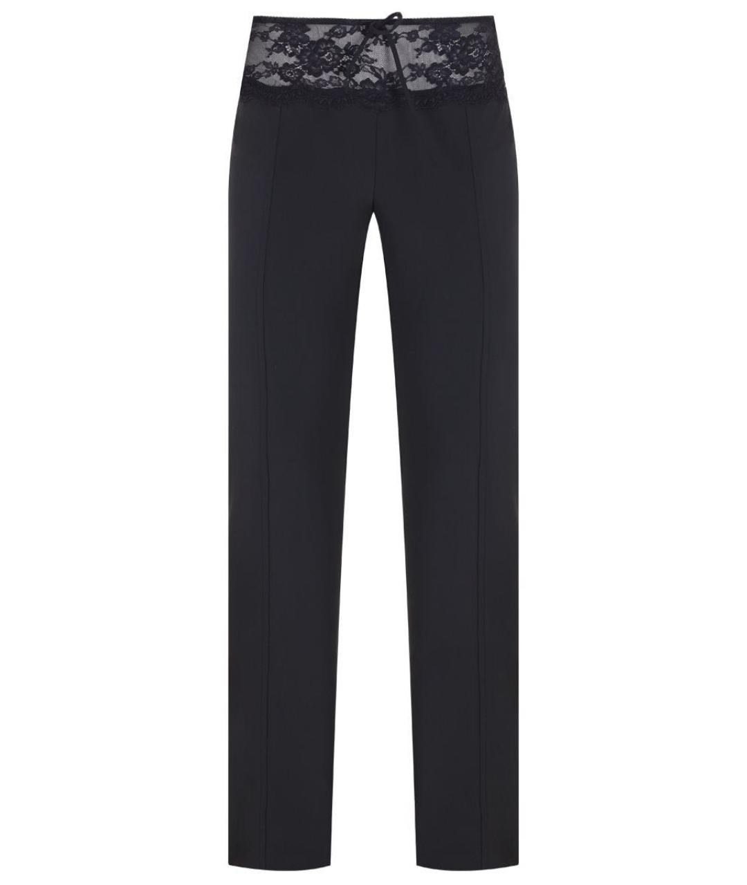 BLUMARINE Черные хлопковые прямые брюки, фото 6