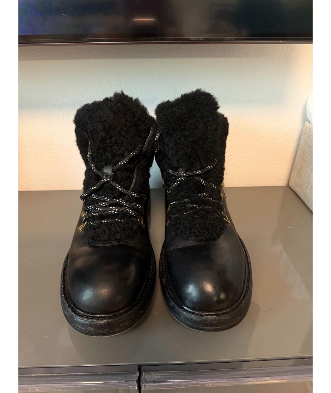 DOLCE&GABBANA Черные кожаные высокие ботинки, фото 2