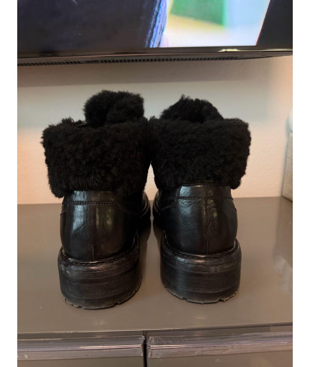 DOLCE&GABBANA Черные кожаные высокие ботинки, фото 4