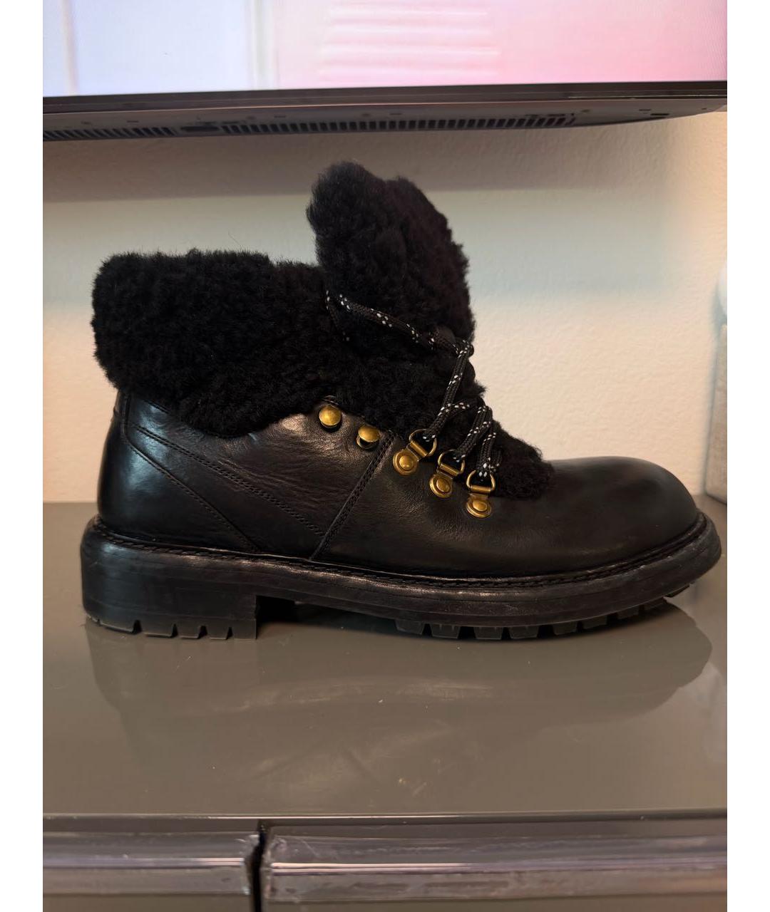 DOLCE&GABBANA Черные кожаные высокие ботинки, фото 8