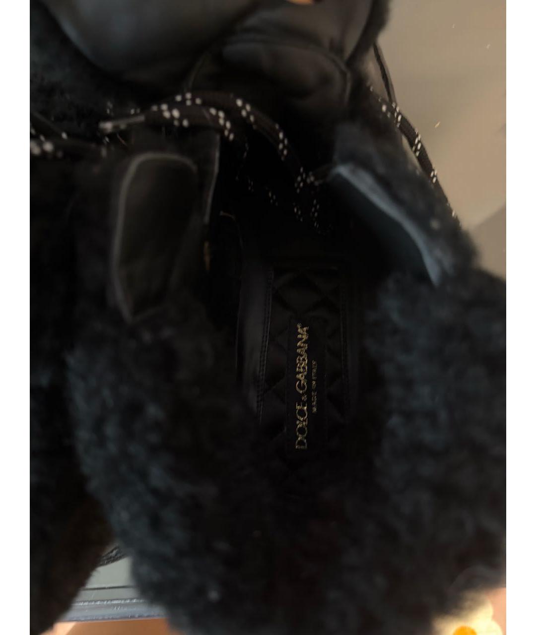 DOLCE&GABBANA Черные кожаные высокие ботинки, фото 6