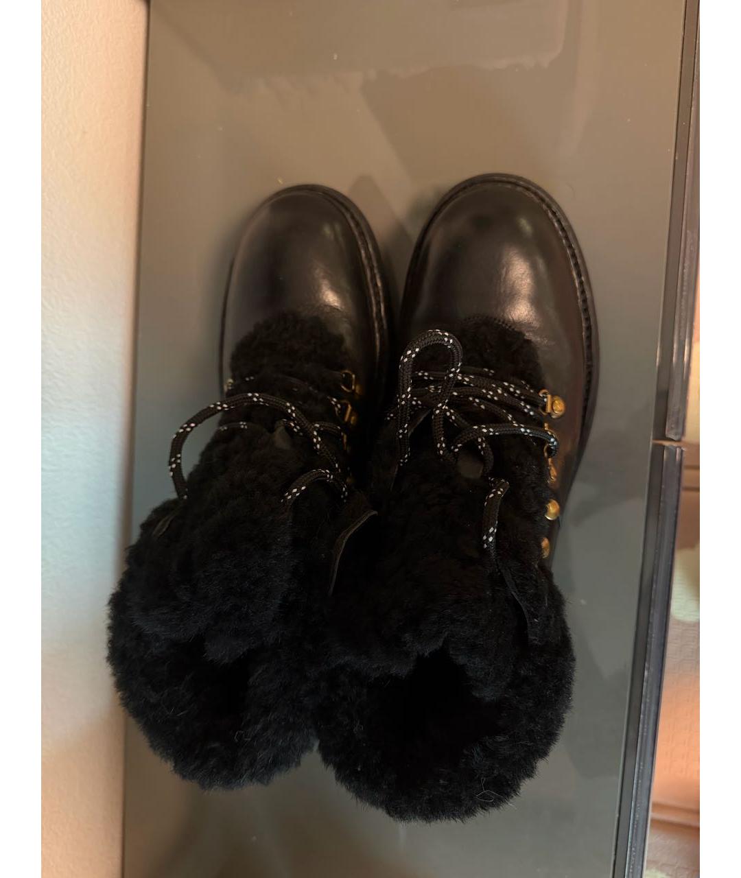 DOLCE&GABBANA Черные кожаные высокие ботинки, фото 3