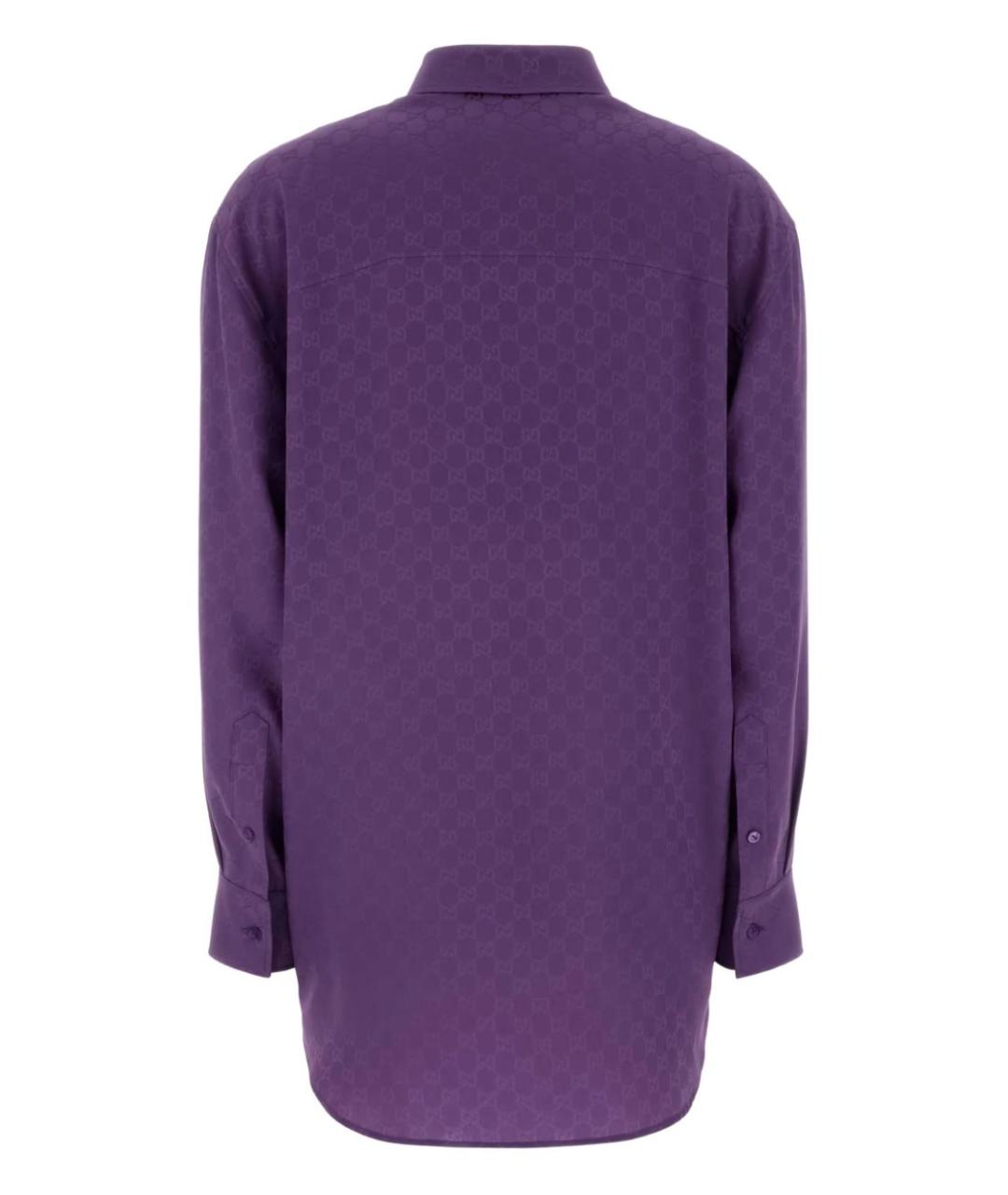 GUCCI Фиолетовая шелковая рубашка, фото 2