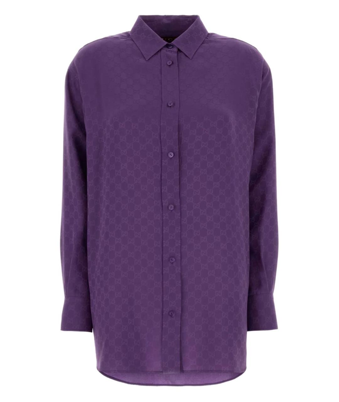 GUCCI Фиолетовая шелковая рубашка, фото 1