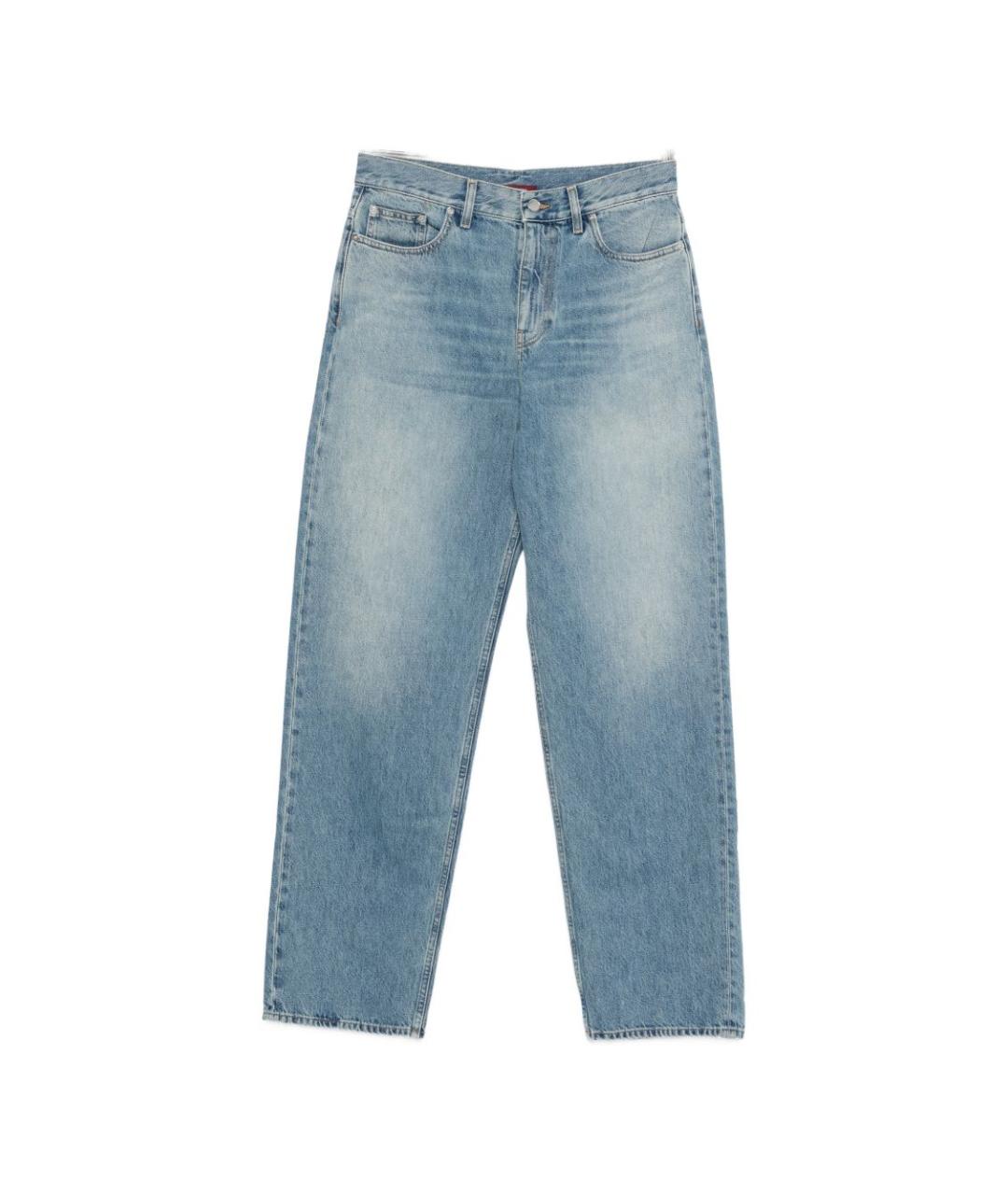 GUCCI Голубые хлопковые прямые джинсы, фото 1