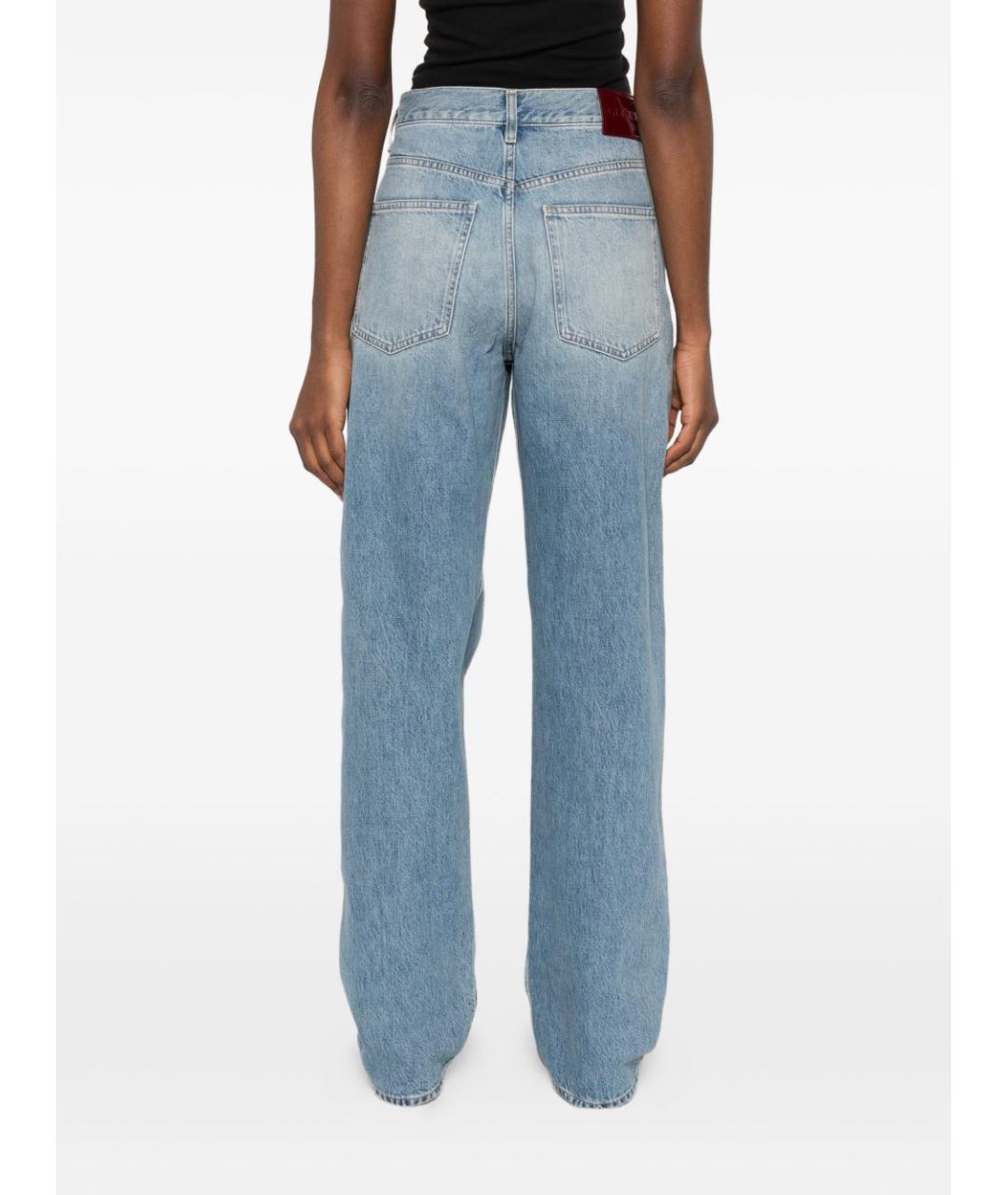 GUCCI Голубые хлопковые прямые джинсы, фото 5