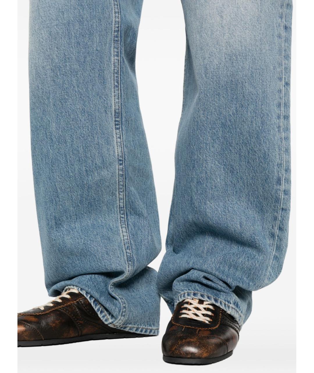 GUCCI Голубые хлопковые прямые джинсы, фото 3