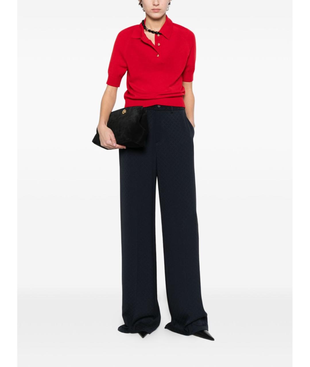 GUCCI Синие вискозные прямые брюки, фото 4