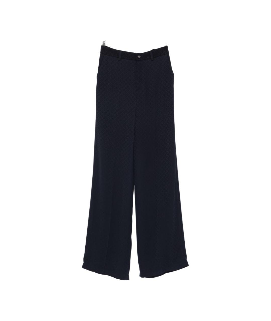 GUCCI Синие вискозные прямые брюки, фото 1