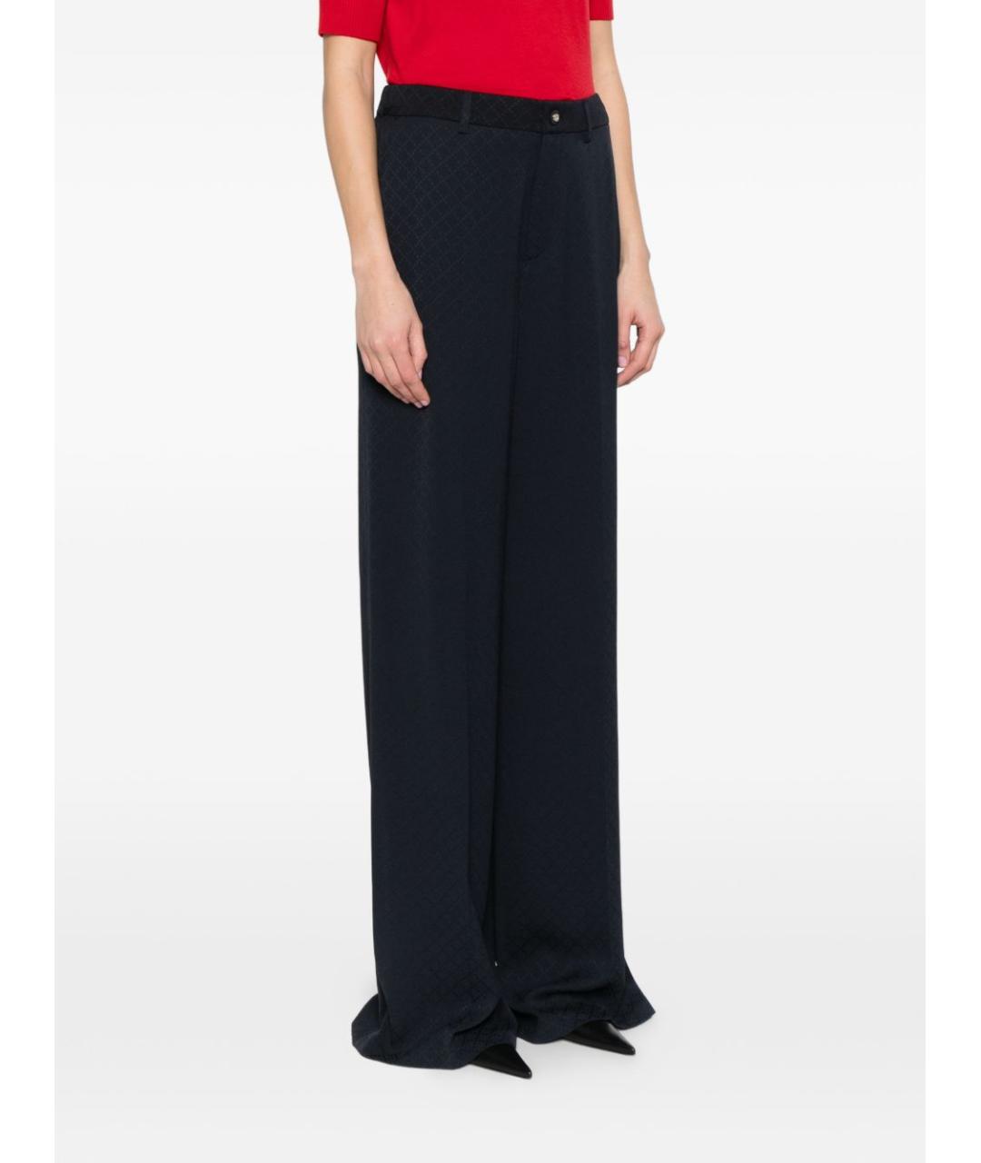 GUCCI Синие вискозные прямые брюки, фото 5