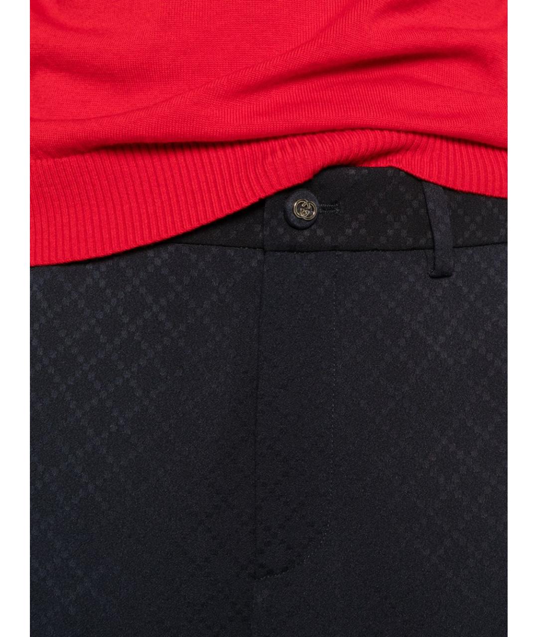 GUCCI Синие вискозные прямые брюки, фото 3