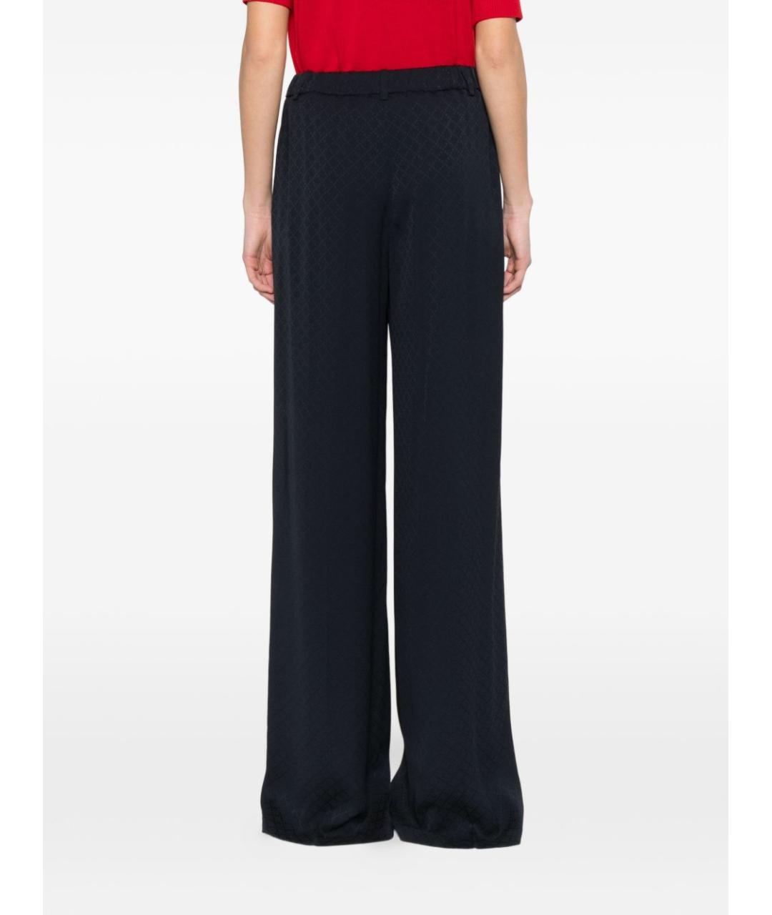 GUCCI Синие вискозные прямые брюки, фото 2
