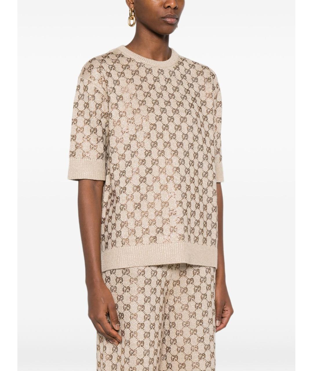 GUCCI Бежевый шерстяной джемпер / свитер, фото 5