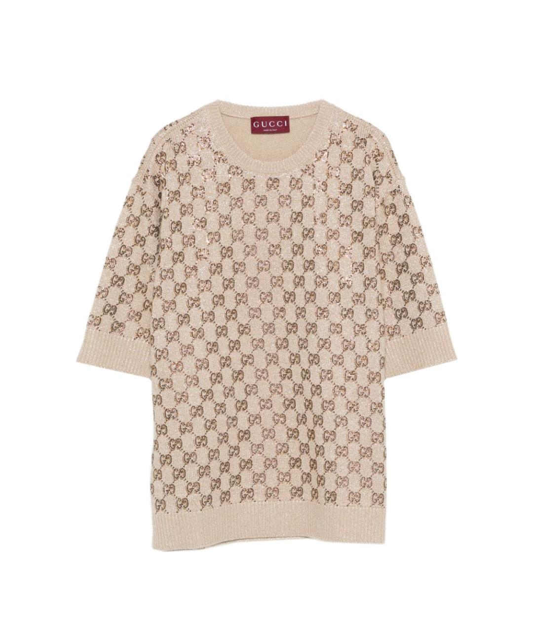 GUCCI Бежевый шерстяной джемпер / свитер, фото 1