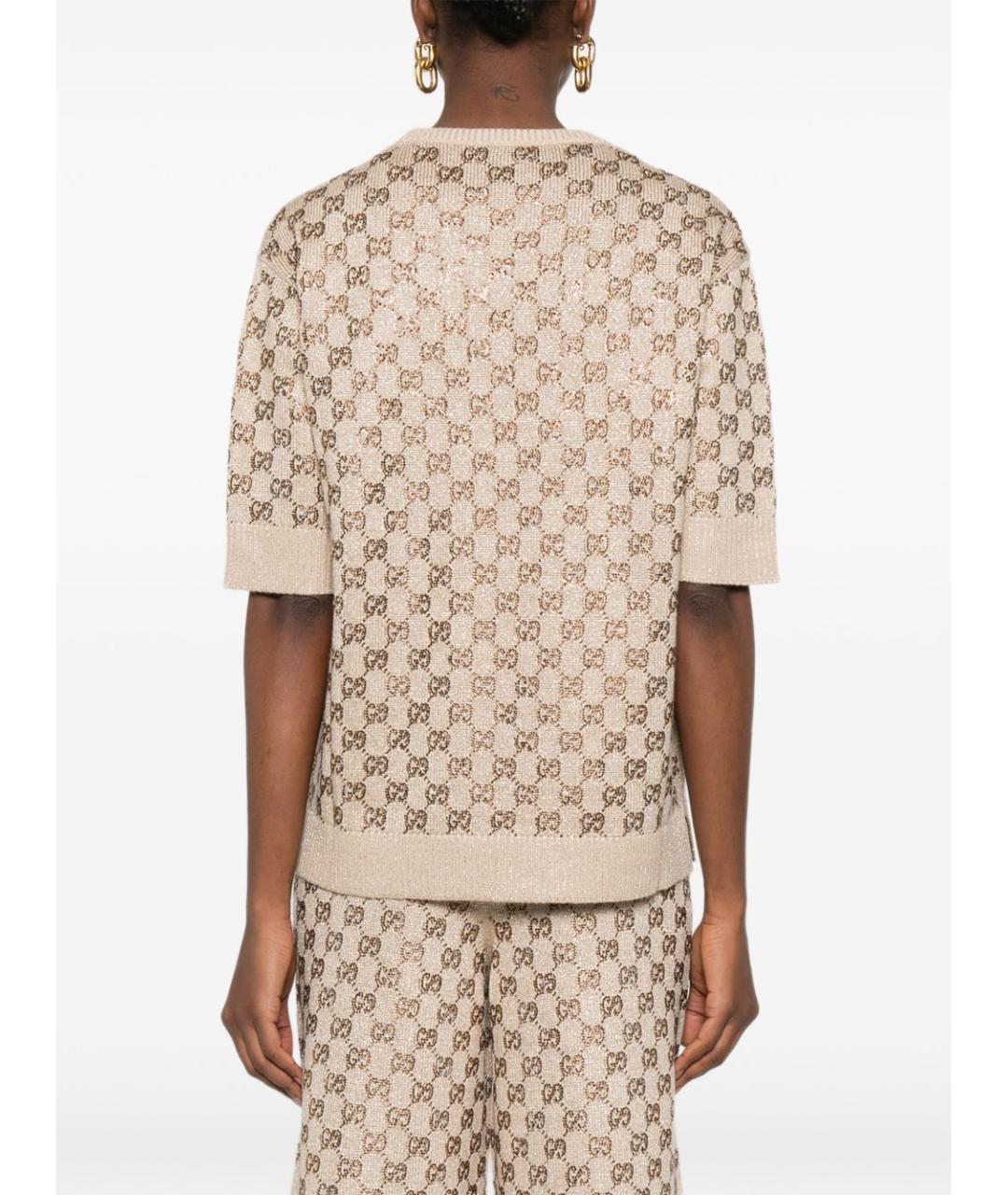 GUCCI Бежевый шерстяной джемпер / свитер, фото 4