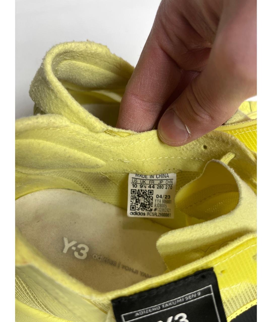 Y-3 Желтые синтетические низкие кроссовки / кеды, фото 8