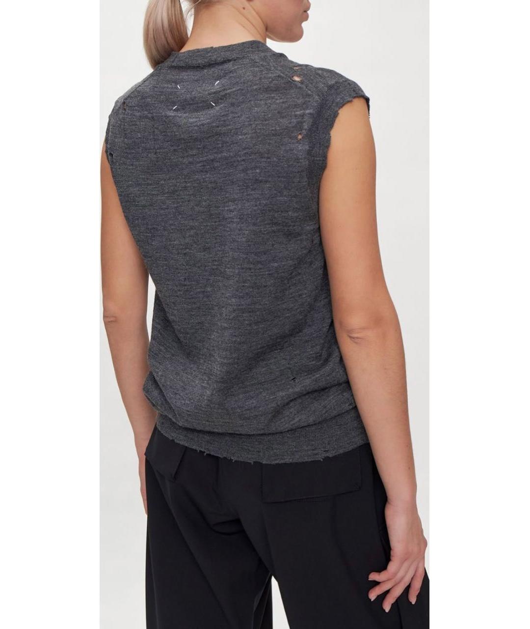 MAISON MARGIELA Антрацитовый шерстяной жилет, фото 7