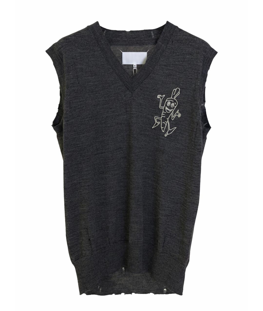 MAISON MARGIELA Антрацитовый шерстяной жилет, фото 1