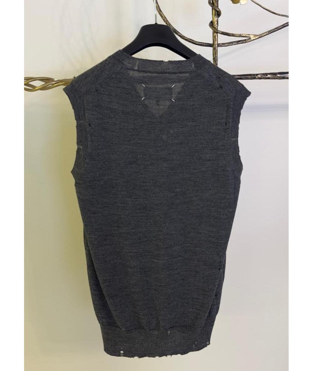 MAISON MARGIELA Антрацитовый шерстяной жилет, фото 4