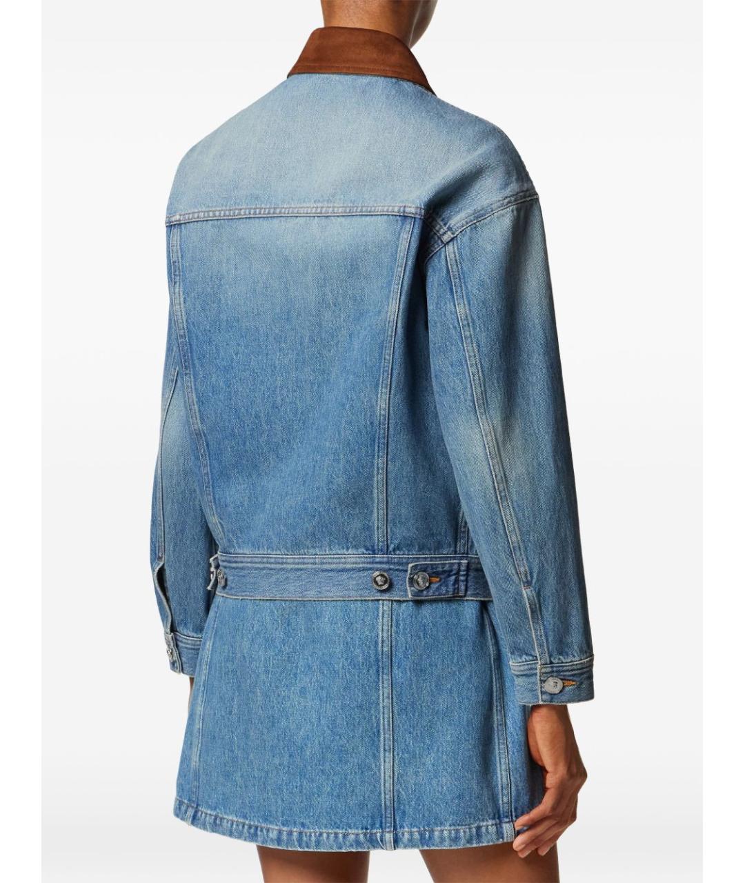 VERSACE Голубая хлопковая куртка, фото 5