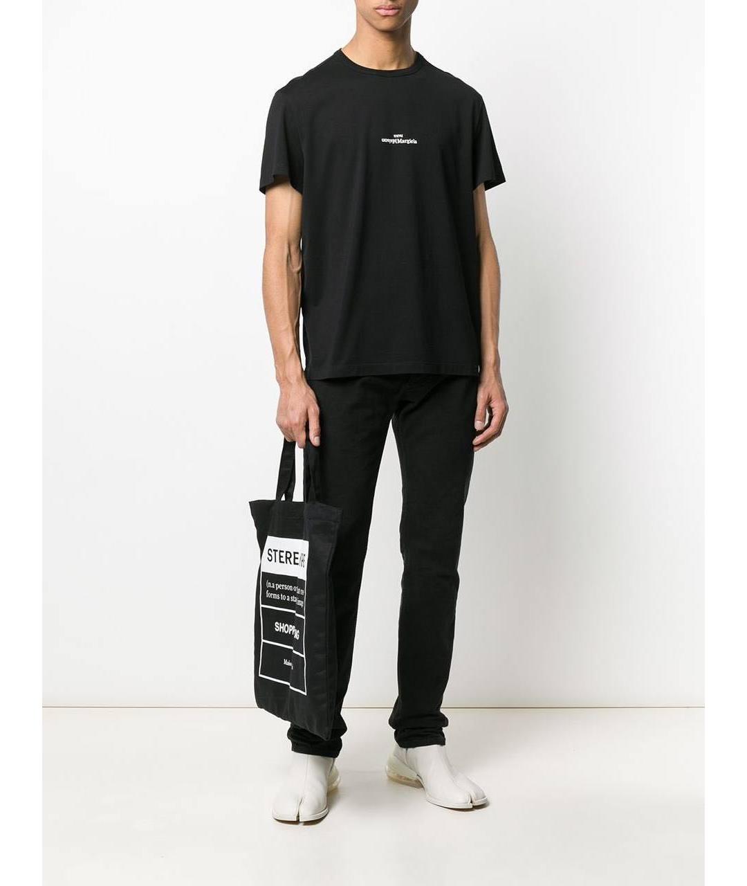 MAISON MARGIELA Черная хлопковая футболка, фото 5