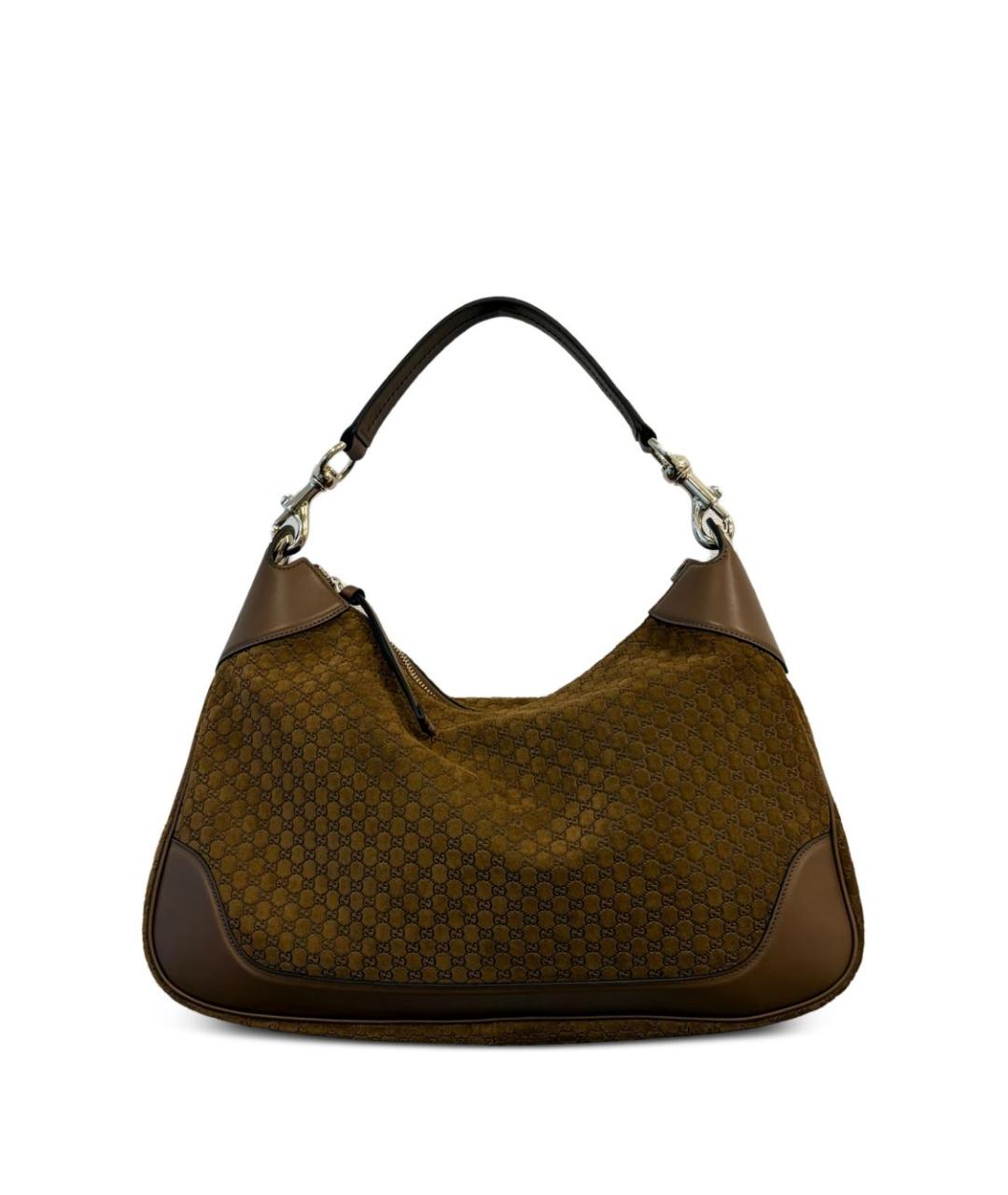 GUCCI Коричневая замшевая сумка через плечо, фото 1