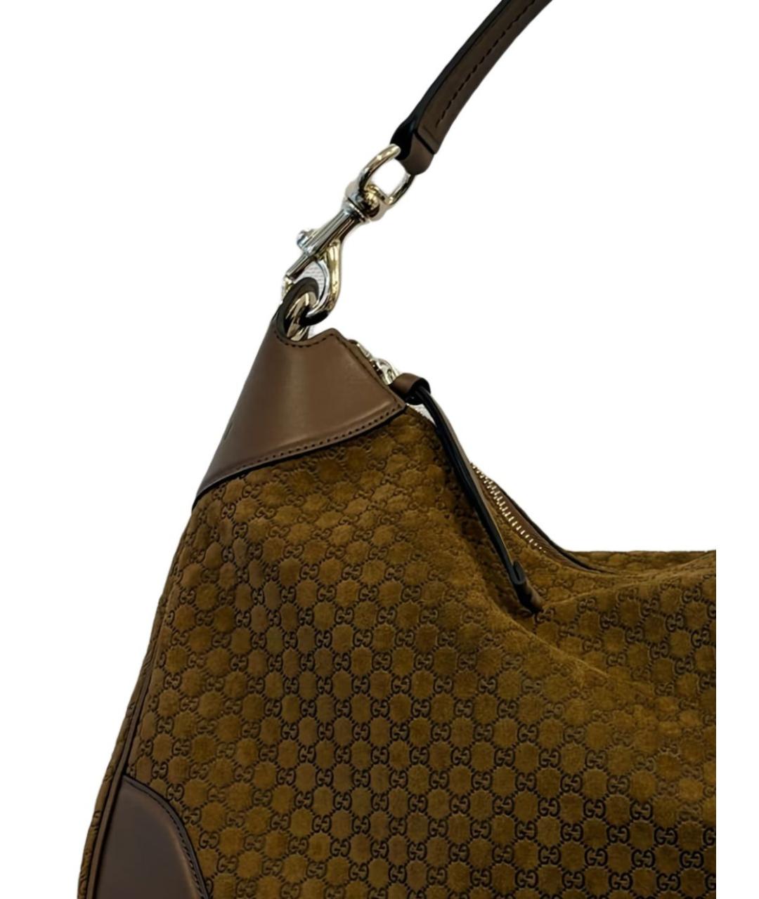 GUCCI Коричневая замшевая сумка через плечо, фото 2