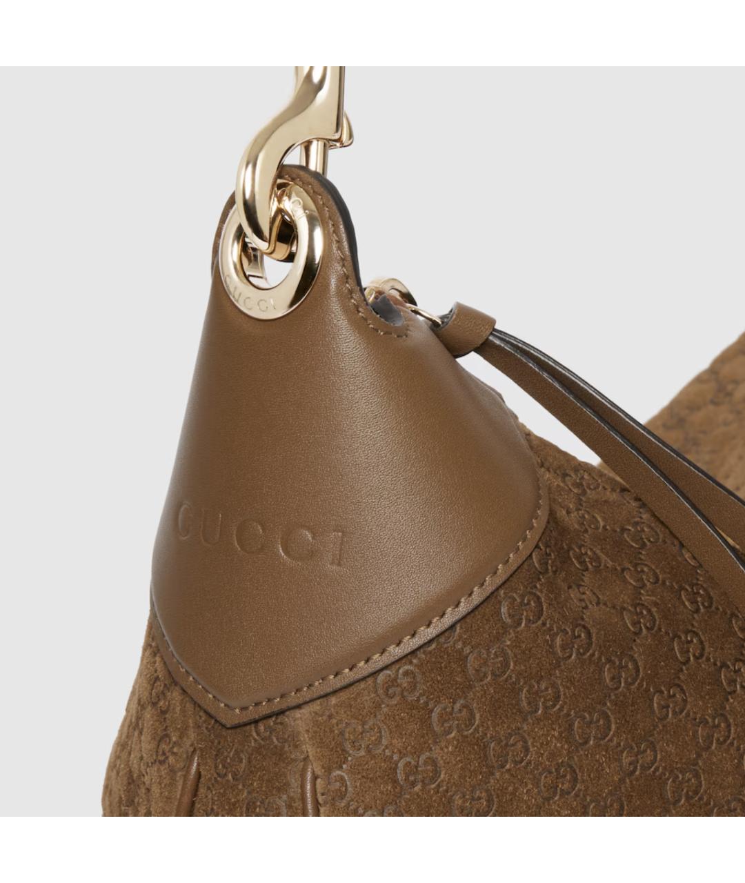 GUCCI Коричневая замшевая сумка через плечо, фото 4