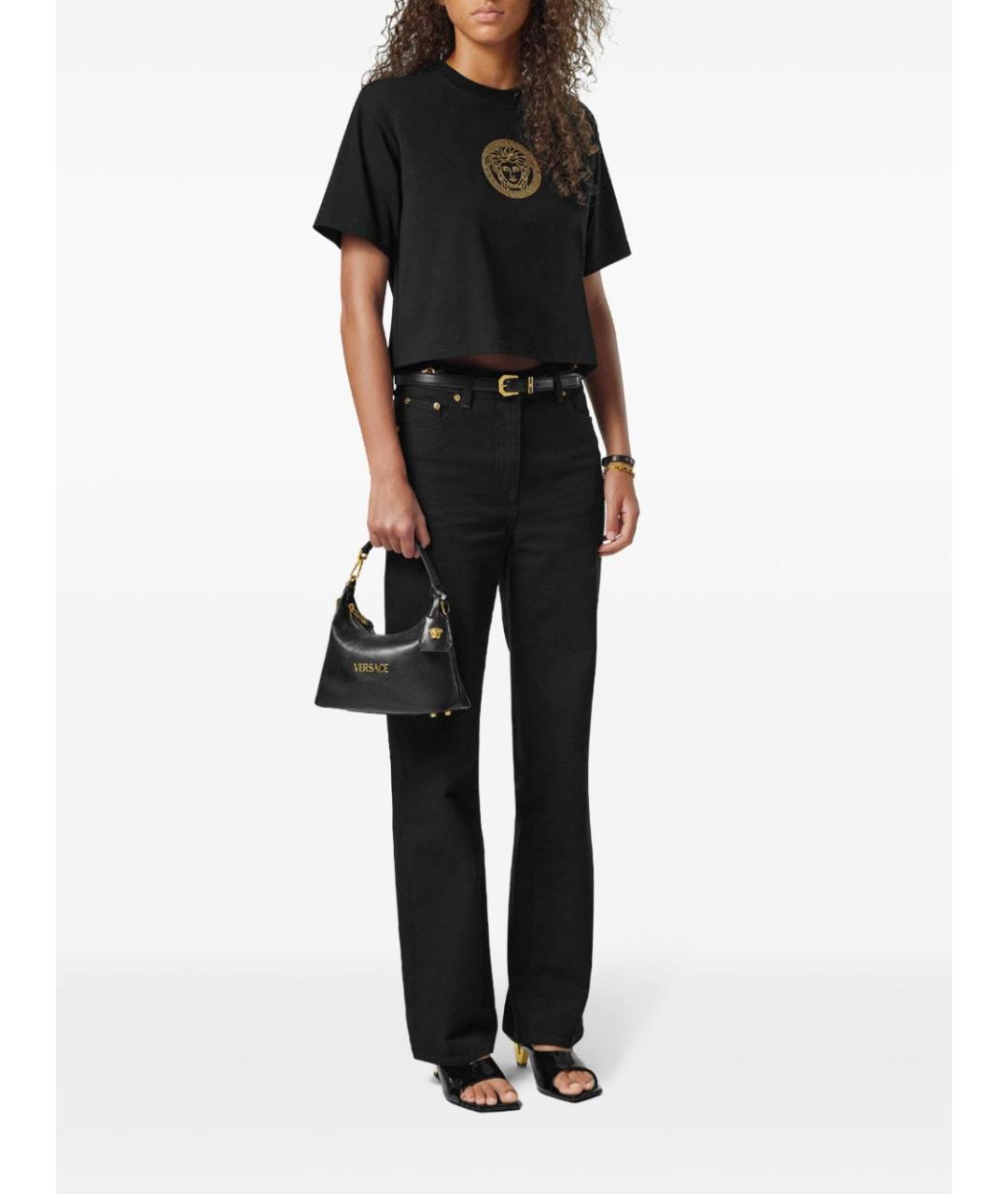 VERSACE Черная кожаная сумка через плечо, фото 3