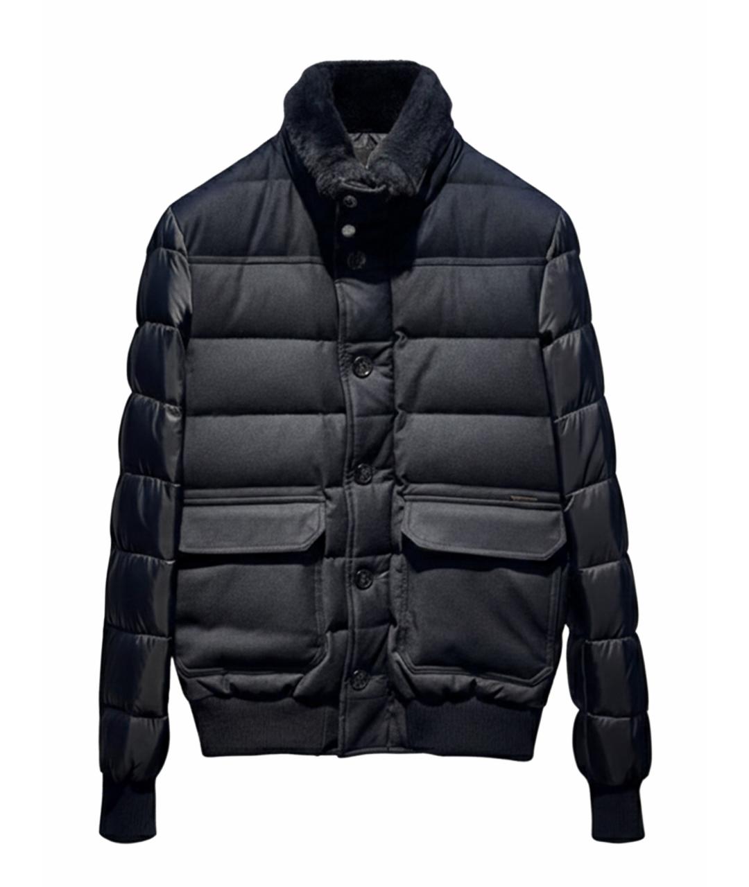 MOORER Черная полиэстеровая куртка, фото 1