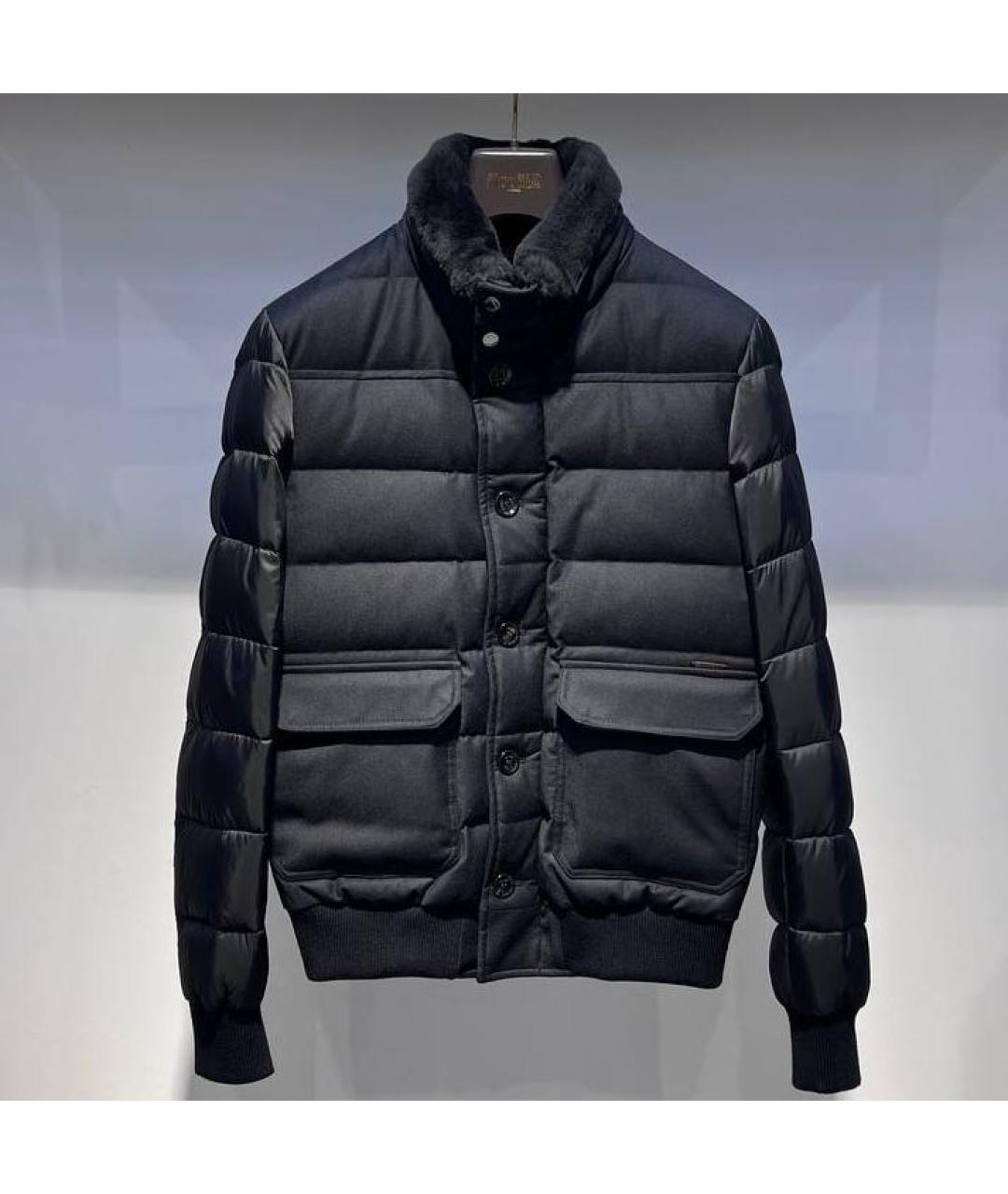 MOORER Черная полиэстеровая куртка, фото 4