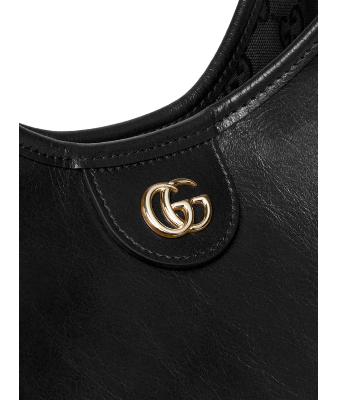 GUCCI Черная кожаная сумка тоут, фото 2