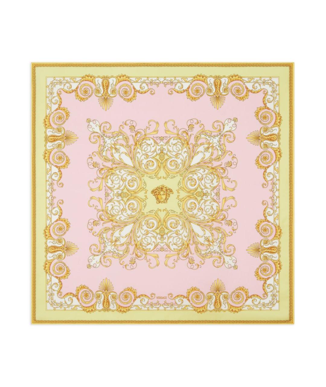VERSACE Розовый шелковый шарф, фото 1