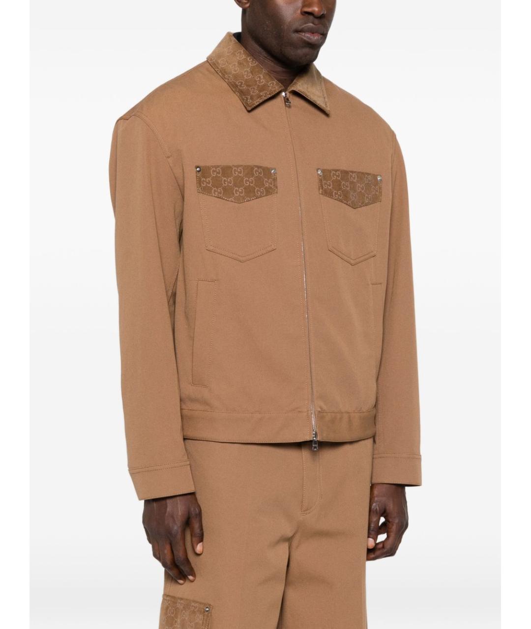GUCCI Бежевая хлопковая куртка, фото 3