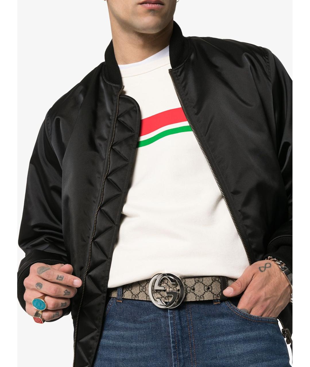 GUCCI Бежевый кожаный ремень, фото 4