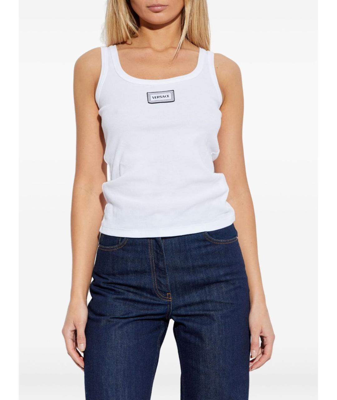 VERSACE Белая хлопковая майка, фото 4