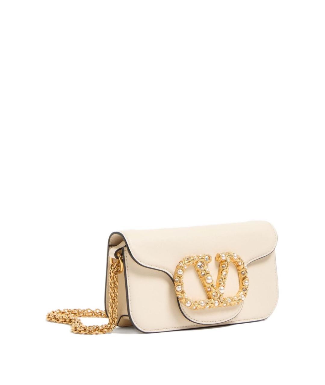 VALENTINO Бежевая кожаная сумка через плечо, фото 4