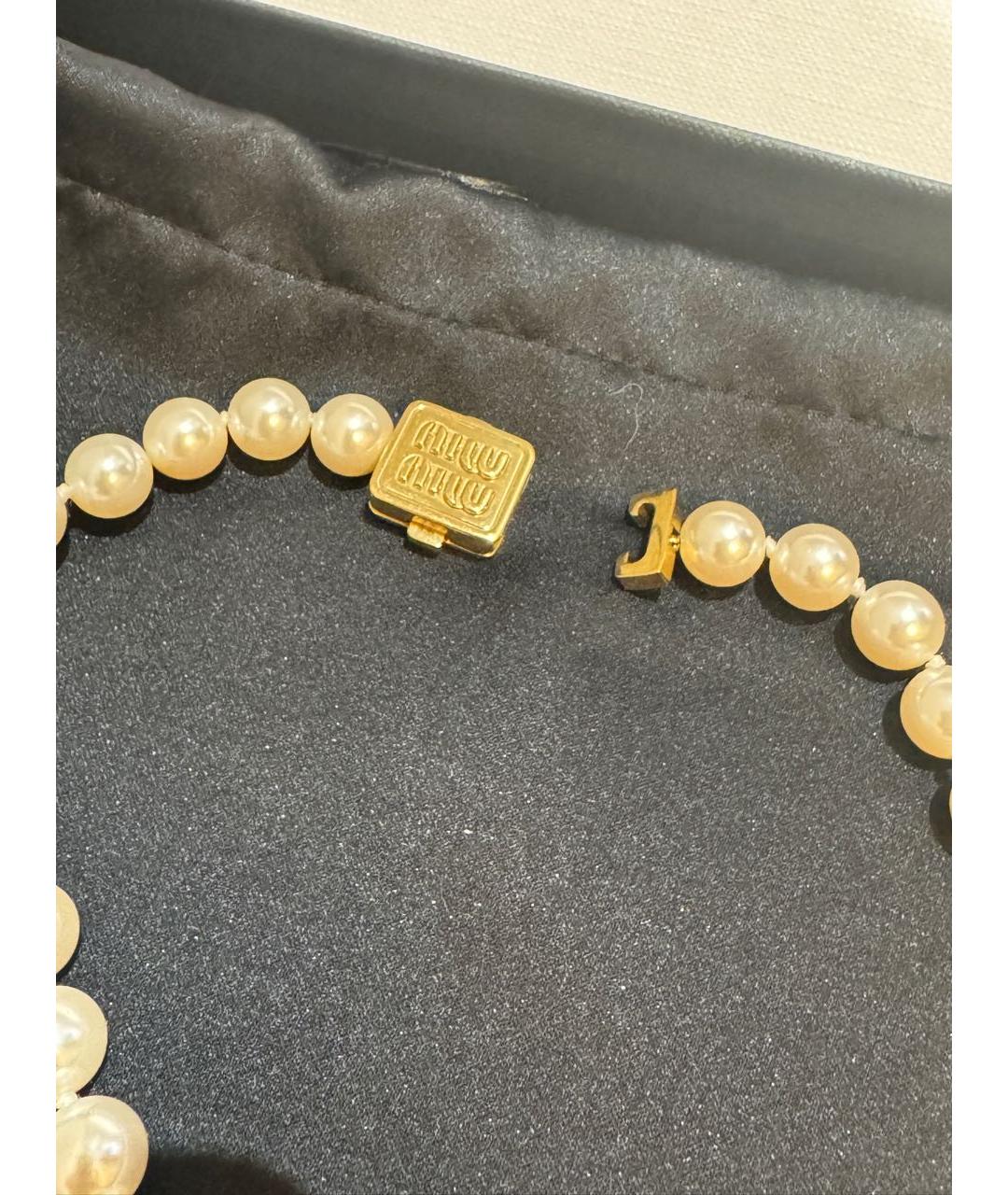 MIU MIU Белое колье, фото 4