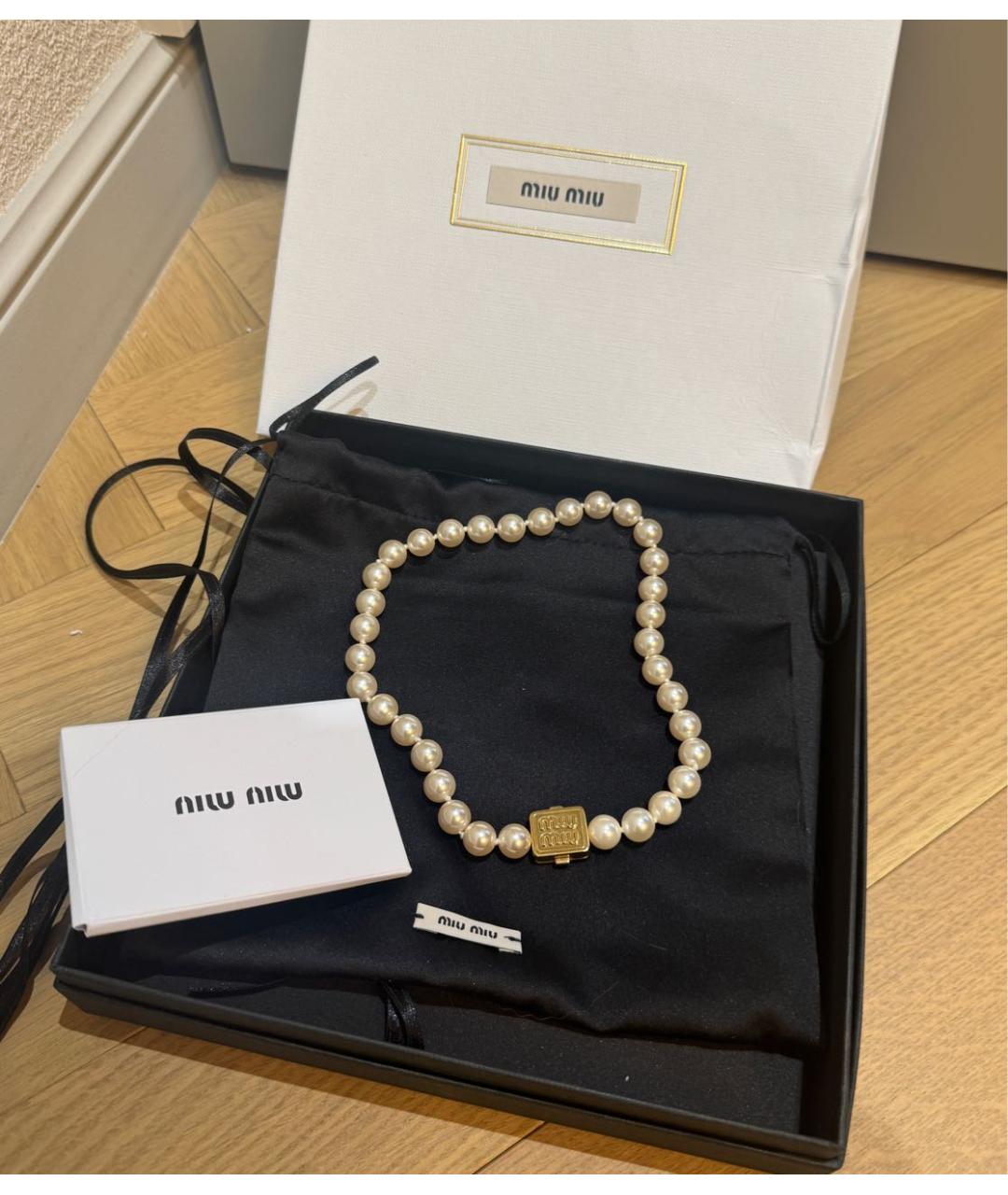 MIU MIU Белое колье, фото 2