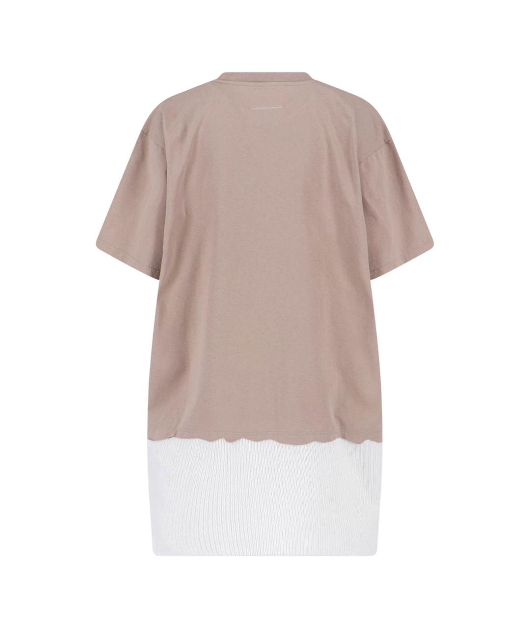 MM6 MAISON MARGIELA Бежевое хлопковое платье, фото 2