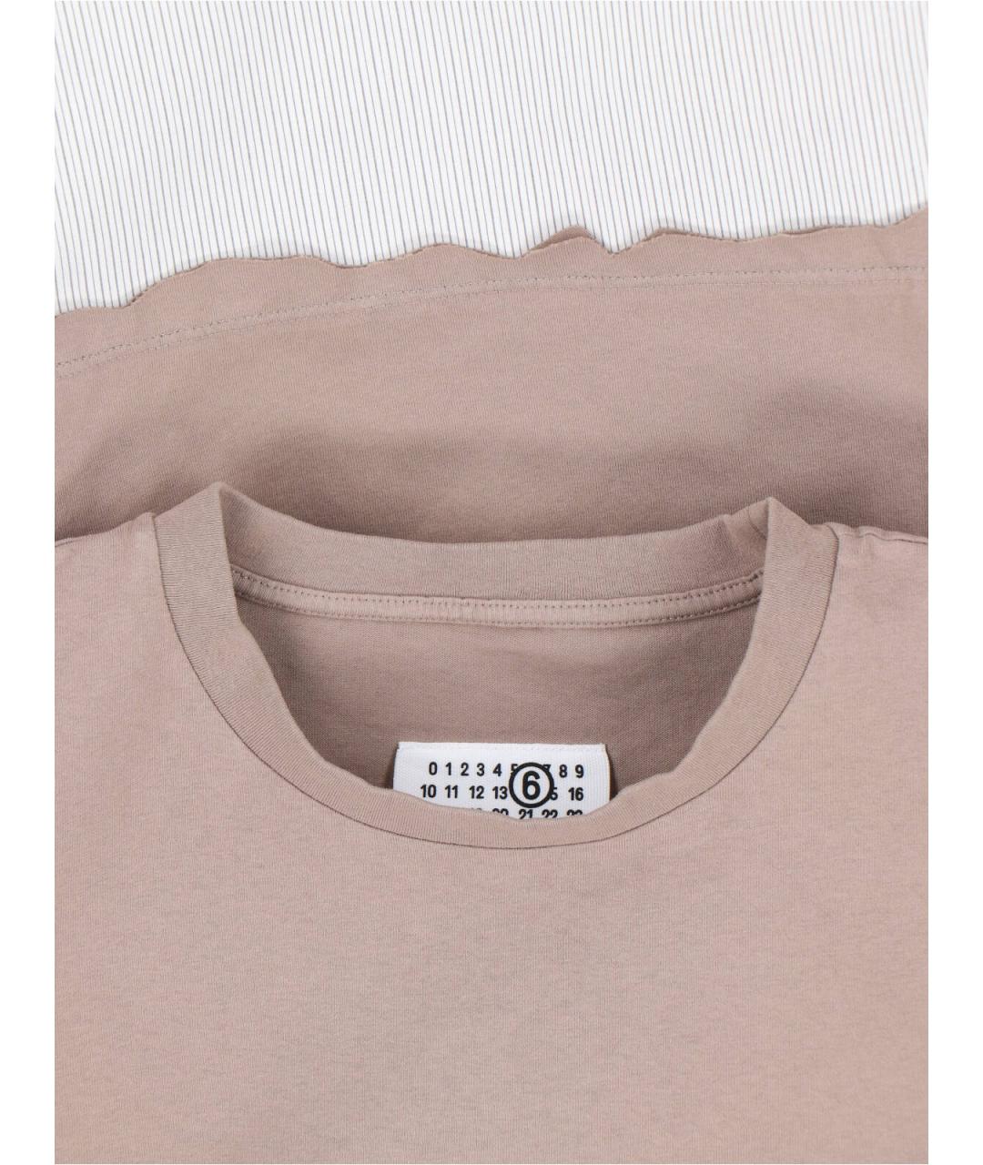 MM6 MAISON MARGIELA Бежевое хлопковое платье, фото 3