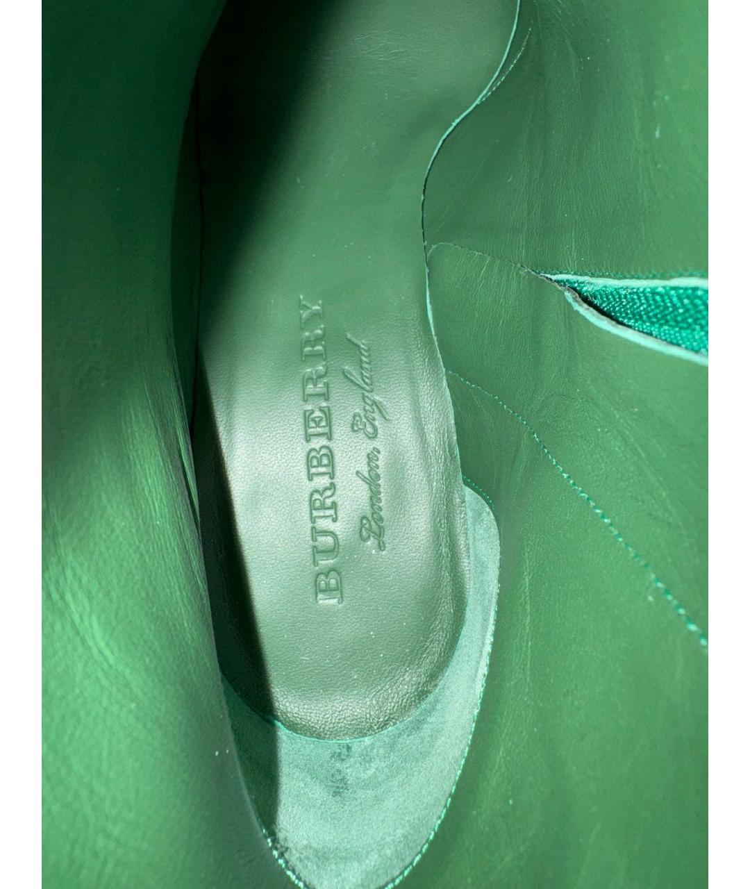 BURBERRY Зеленые ботильоны из лакированной кожи, фото 6