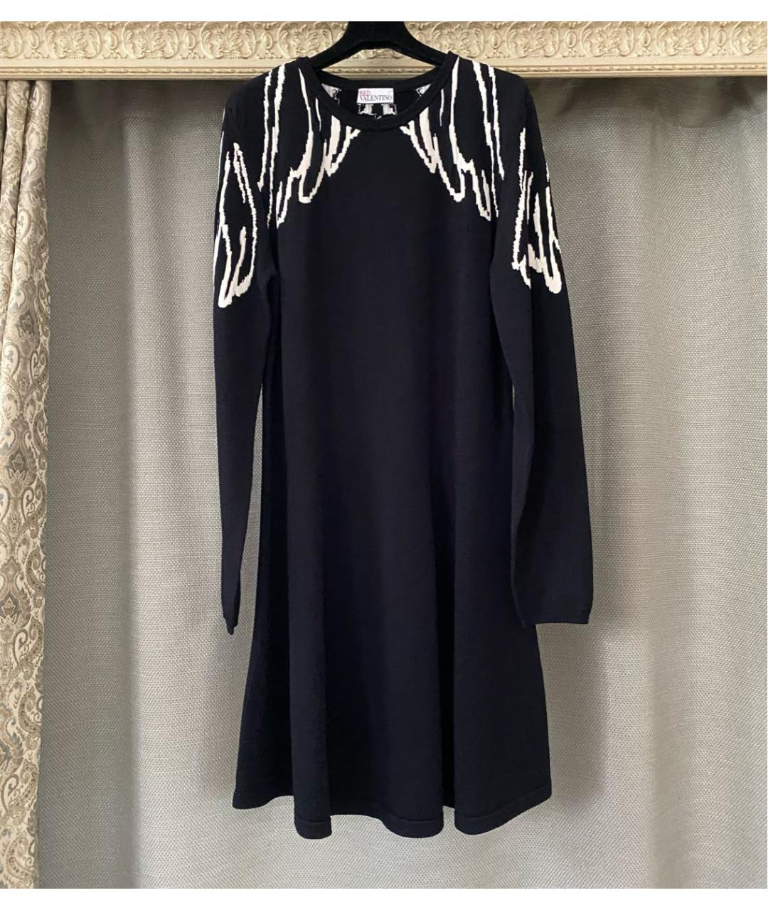 RED VALENTINO Черное вискозное коктейльное платье, фото 6