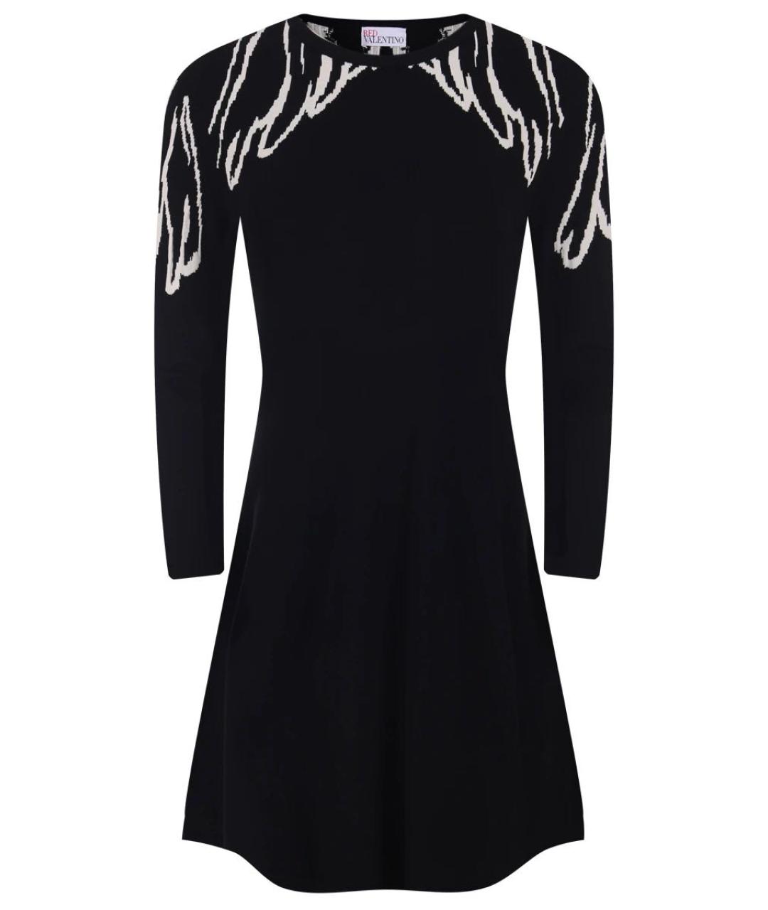 RED VALENTINO Черное вискозное коктейльное платье, фото 9